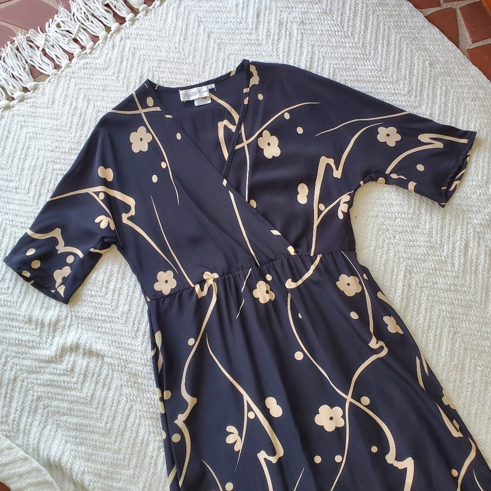 Vintage Robert Janan 100% Silk Saks Fifth Avenue Cocktail Dress - Picture 7 of 15